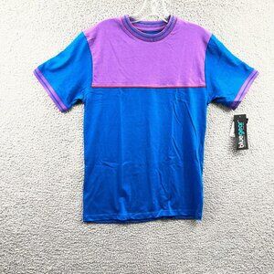 Blue Gear Mens Shirt Small Blue Purple Blue 100% Cotton Colorblock Short Sleeve